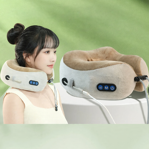 U-shaped neck massage pillow with mechanical massage