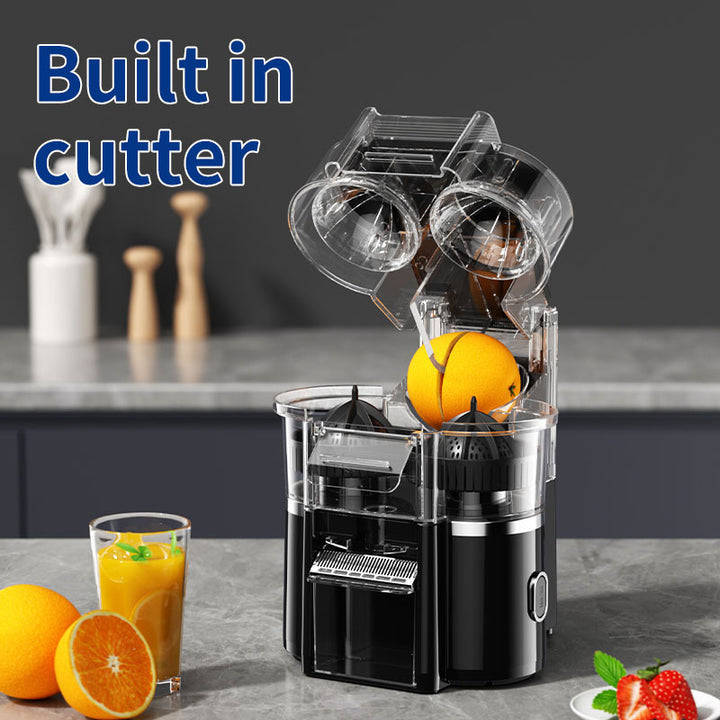 Double-head juicer with pomace separation