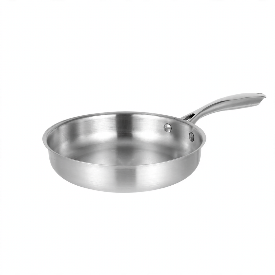 Frying pan, 410 stainless steel, honeycomb pattern