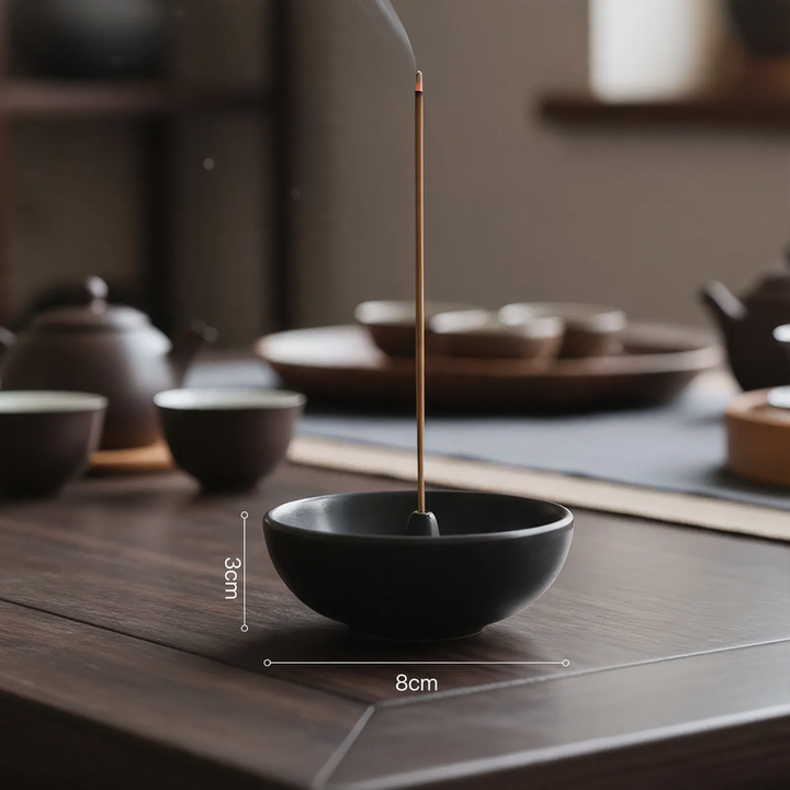 Ceramic incense stick holder, round
