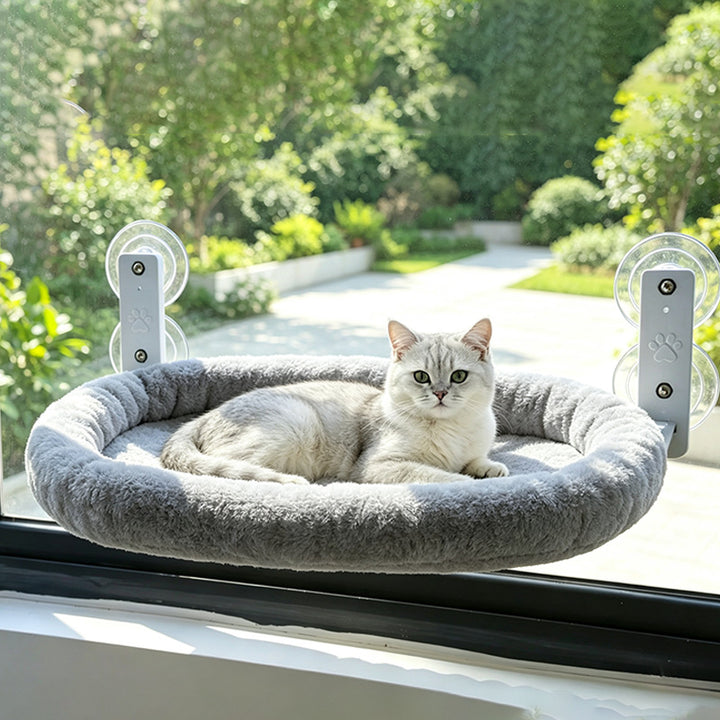 Fluffy cat bed, round, warming