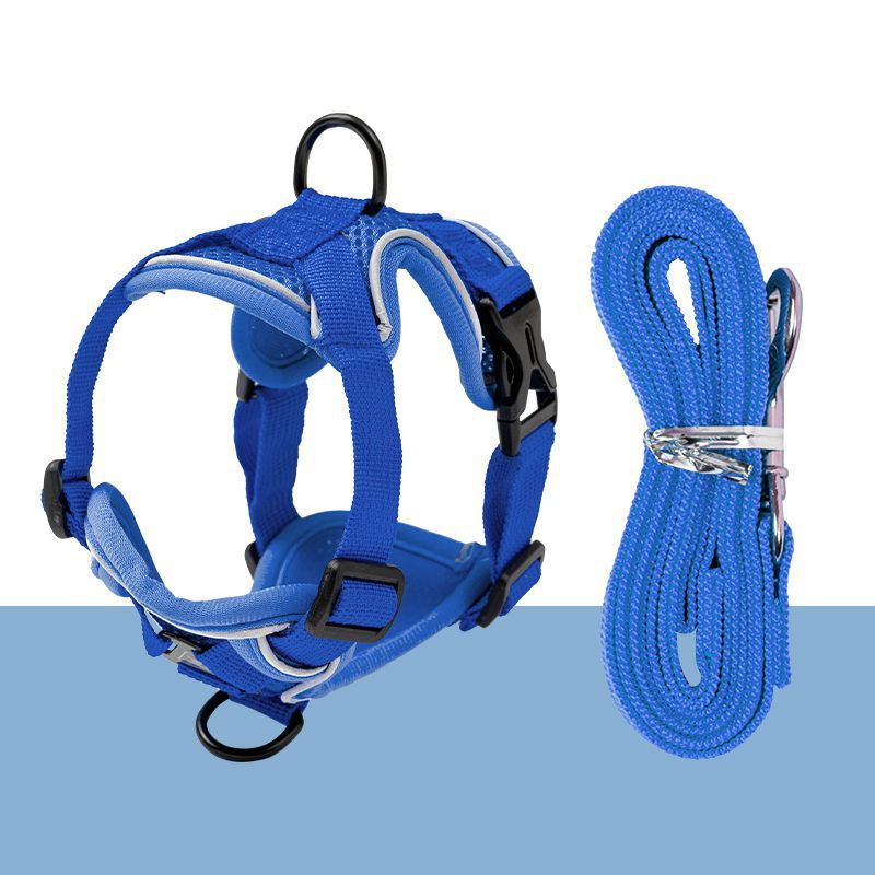 Padded dog harness with leash