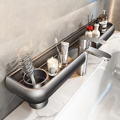 Bathroom shelf for sink, 50 cm, aluminum