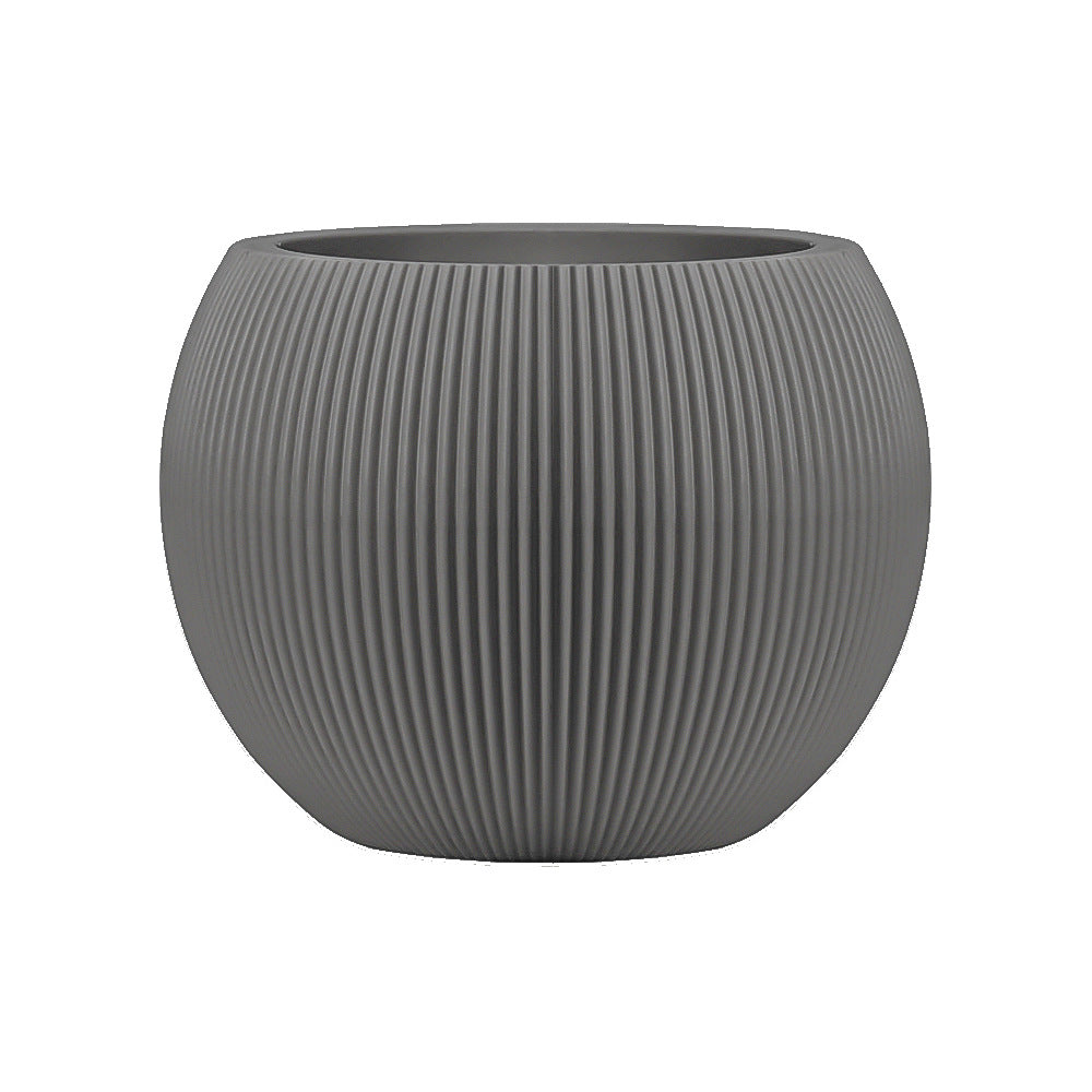 Ceramic flower vase, country house style, woven texture
