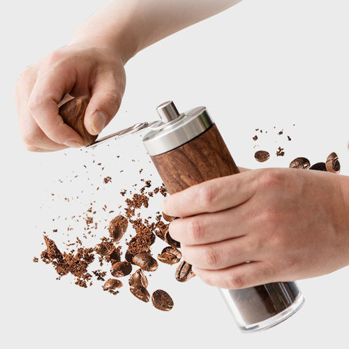 Manual coffee grinder made of stainless steel