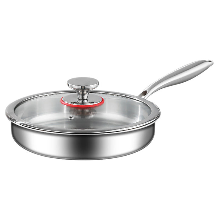Frying pan with glass lid, cast iron bottom