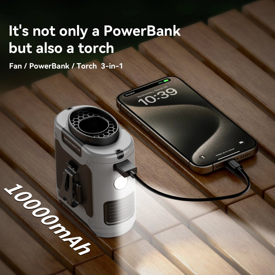 10000mAh Outdoor Portable Waist Fan - Orthorun | Bowlift