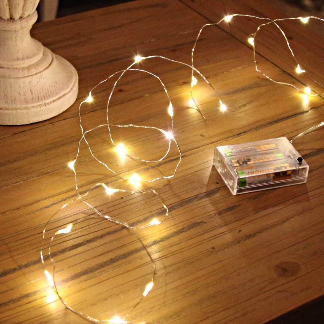 LED string lights, 10 m, 100 lights, USB/battery
