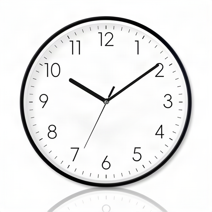 Quartz wall clock, plastic, hands, 20–40 cm