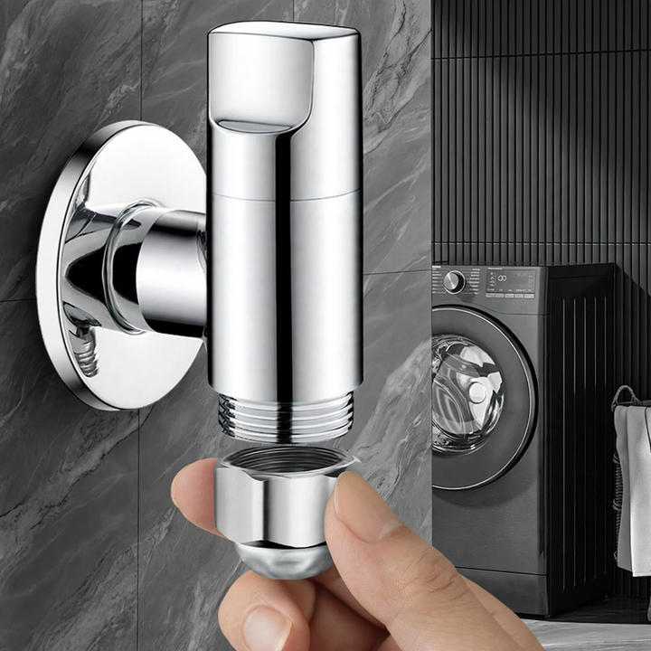 Corner valve for washing machines, 4-piece thread