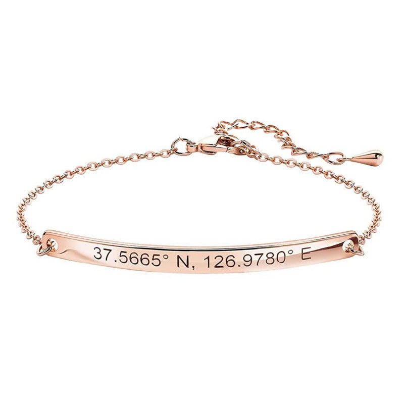 Stainless steel bracelet with geometric design