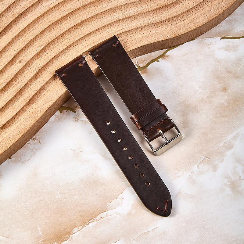 Vintage leather watch strap made of cowhide