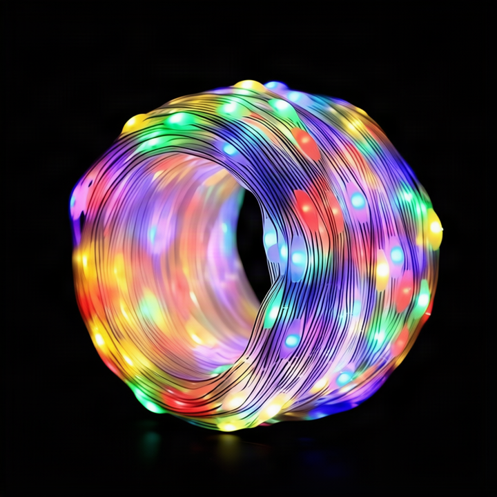 LED string lights, 10 m, 100 lights, USB/battery