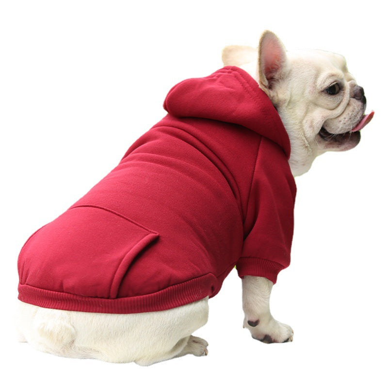 Dog coat made of sweatshirt fabric with pockets