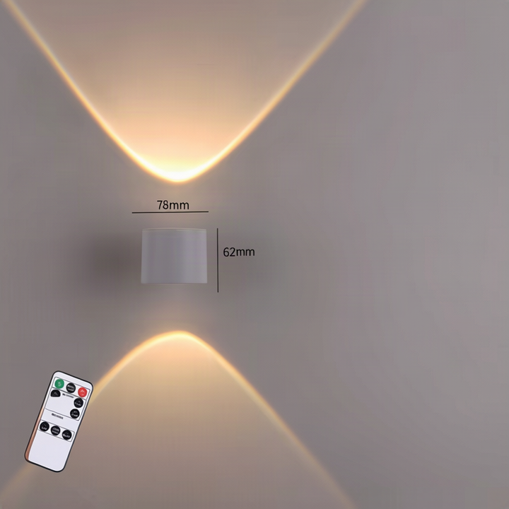 LED wall light, dimmable, with touch control