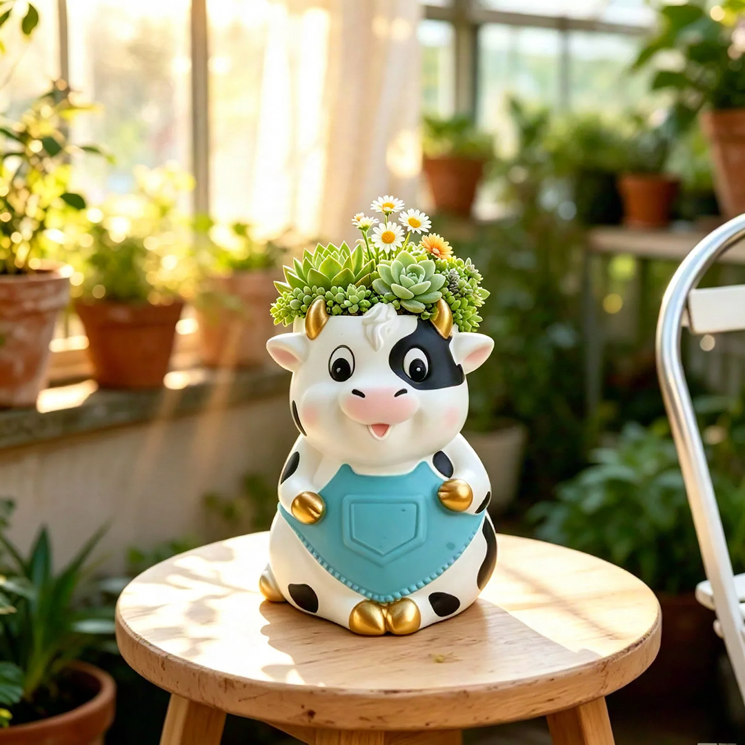 Cow-shaped flower pot