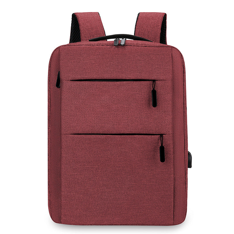 Expandable canvas backpack with USB, up to 20 L, 16 inch