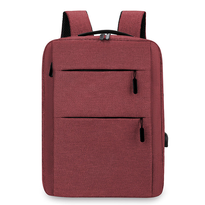 Expandable canvas backpack with USB, up to 20 L, 16 inch