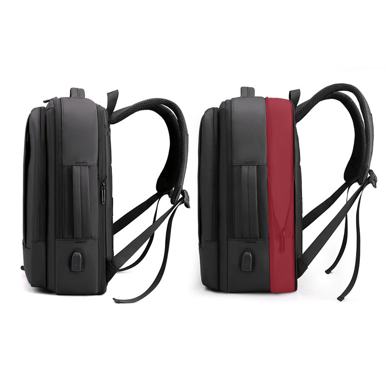 Expandable business backpack with USB charging, 20-35 L