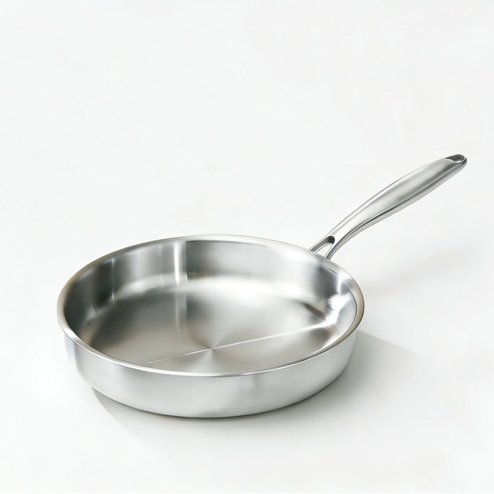 Frying pan, 410 stainless steel, honeycomb pattern