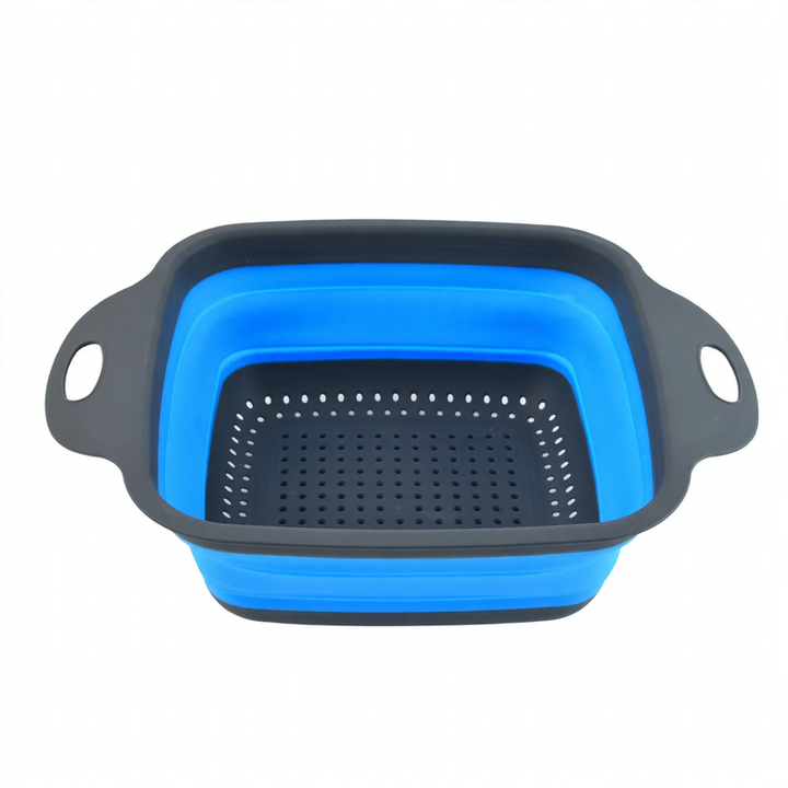 Folding vegetable bowl with strainer