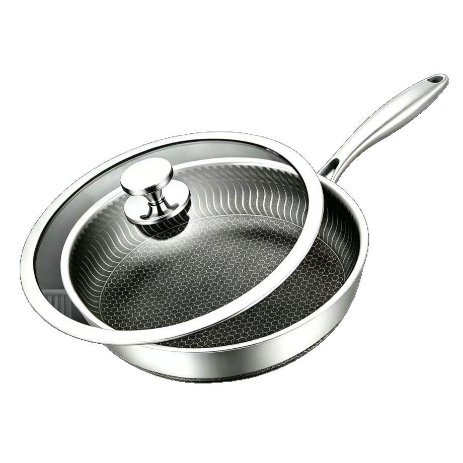 Stainless Steel Frying Pan with Glass Lid