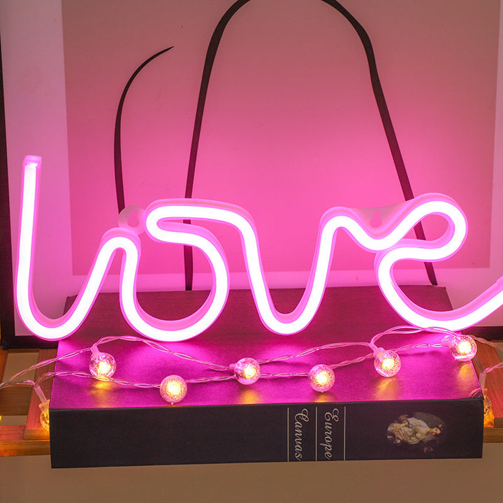LED Neon Light LOVE, Plastic, Switch Control