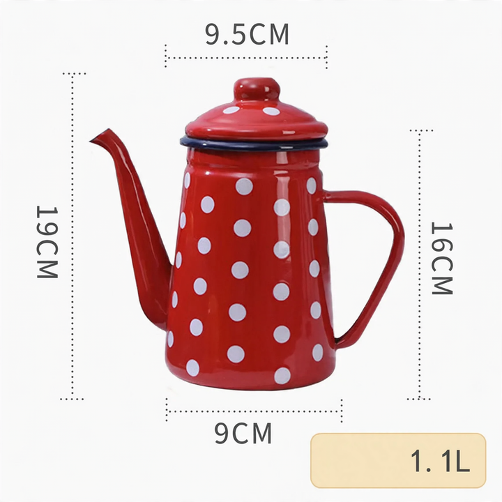 Enamelled hand brewing kettle 1.1 L