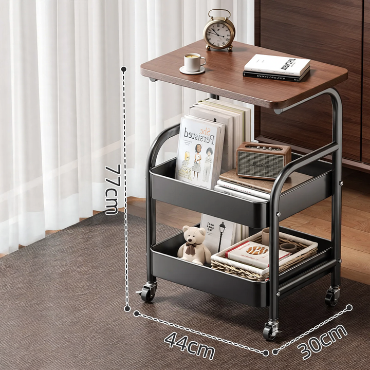 Mobile storage cart with wheels