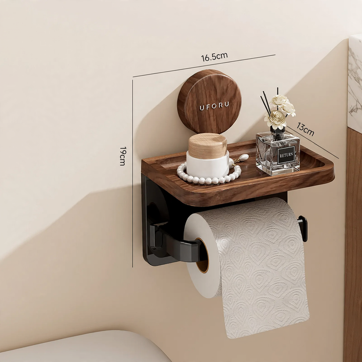 Wall-mounted paper holder with suction cup, plastic