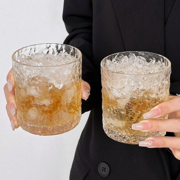 Glass tumblers, approx. 200 ml, with wave pattern