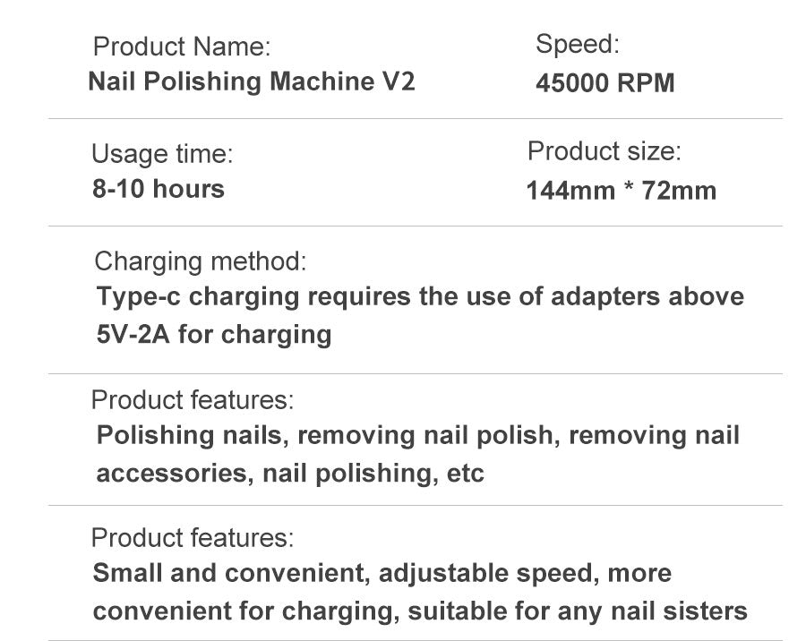BowLift | Professional 45000RPM portable electric nail file with rechargeable battery | Low noise level for manicure