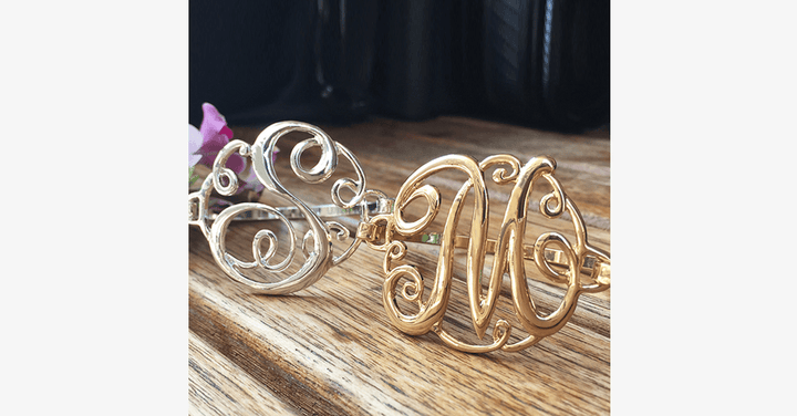BowLift | The New Trendy Monogram Initial Script Bracelet