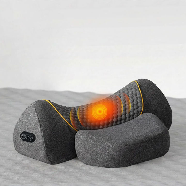 Neck support pillow made of memory foam with heating function