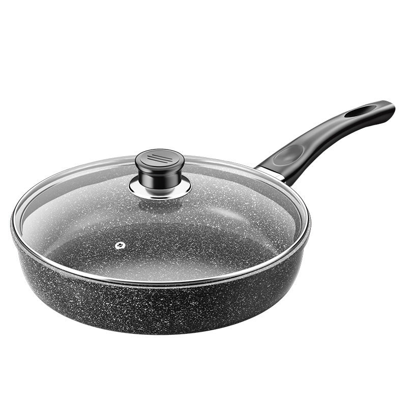 Frying pan with glass lid, cast iron bottom