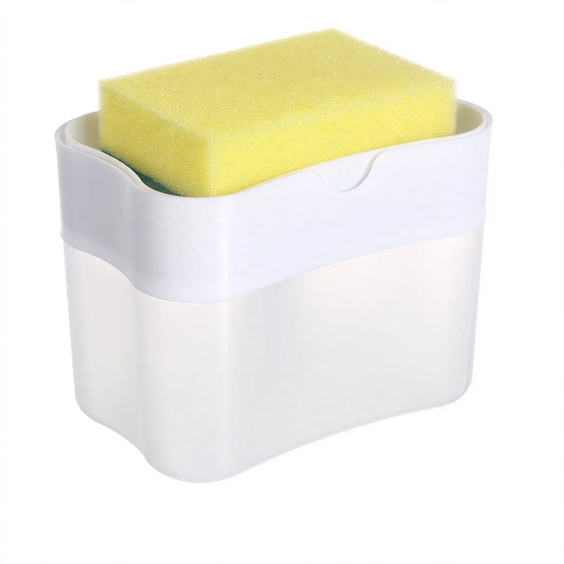 Dish soap dispenser with sponge holder