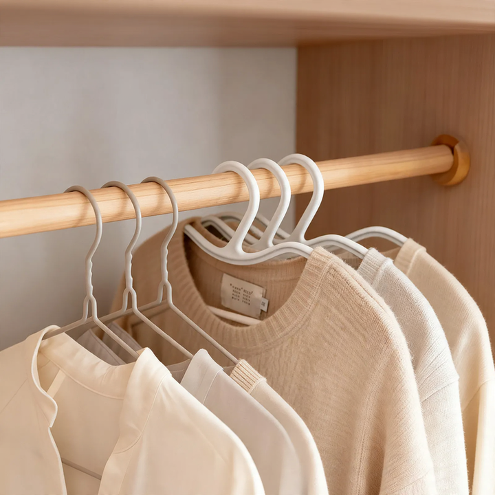 Plastic clothes hanger with anti-slip protection