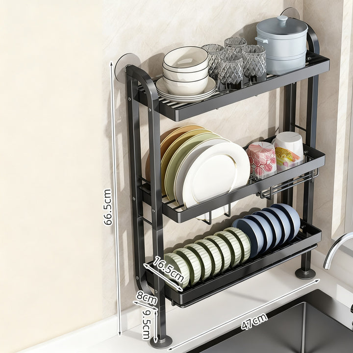 Narrow dish drying rack for the sink