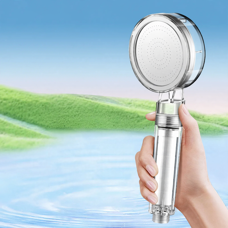 Shower head with filtration system and rain function