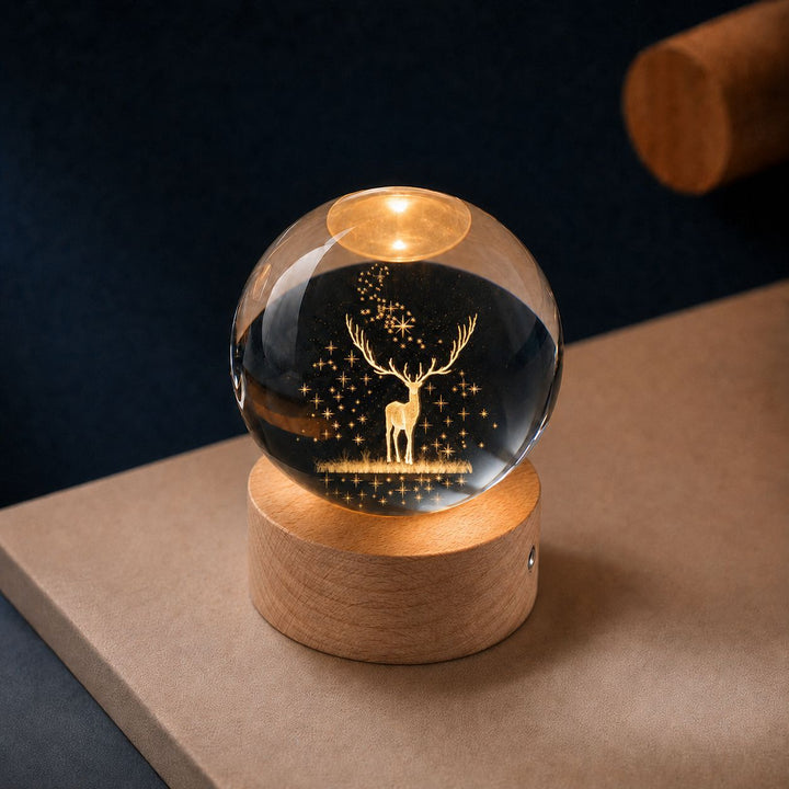 Crystal ball night light with LED lighting