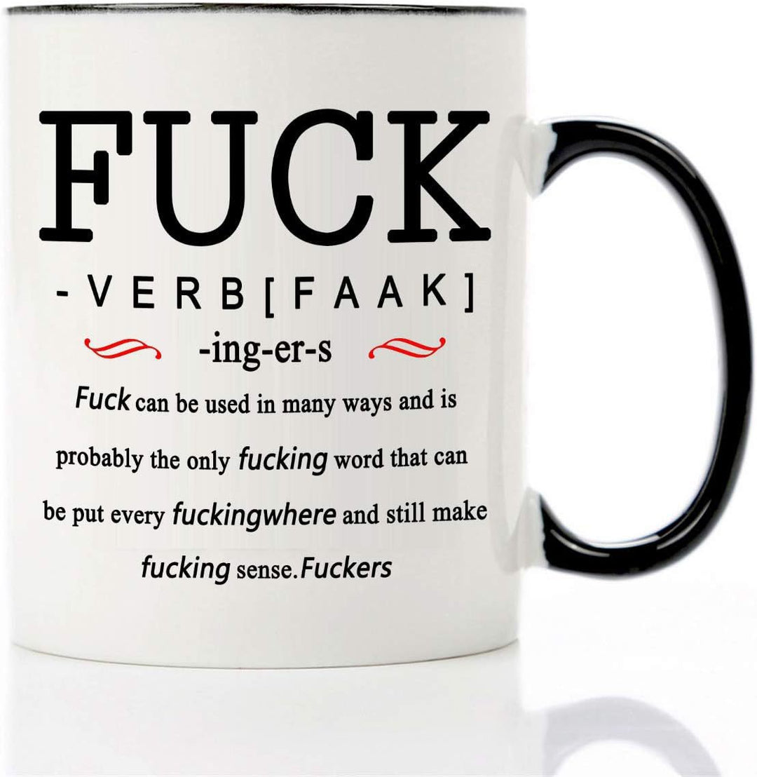 Ceramic coffee mug with saying, 301–400 ml