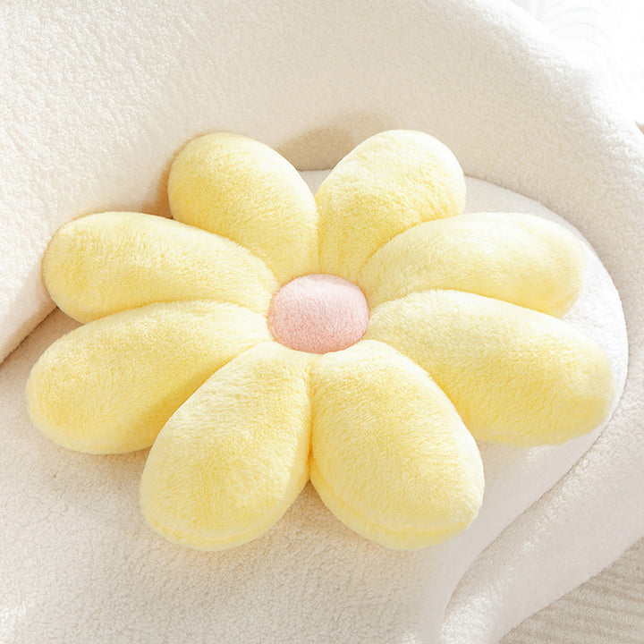 Flower pillow made of rabbit fur, Nordic