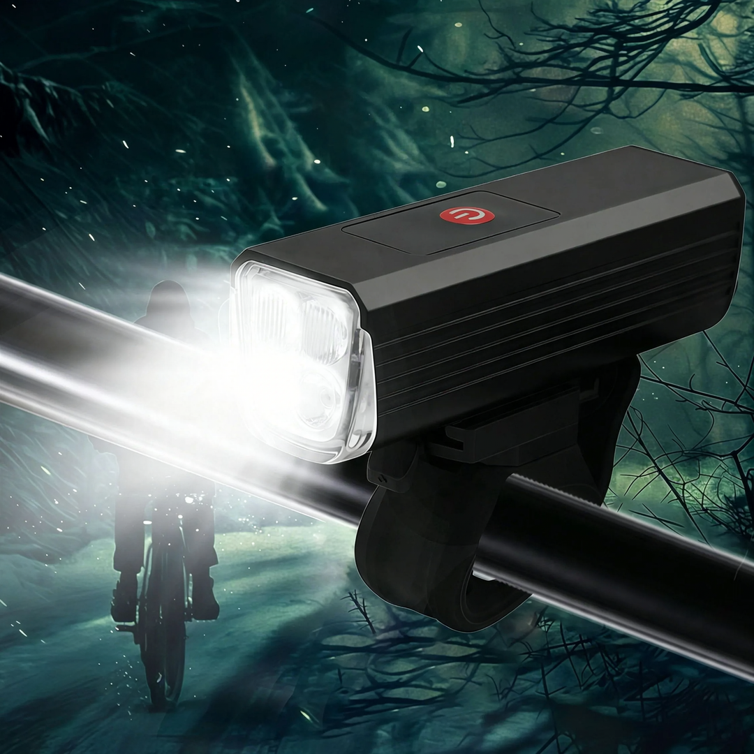 Bicycle front light, USB-C, rechargeable, waterproof
