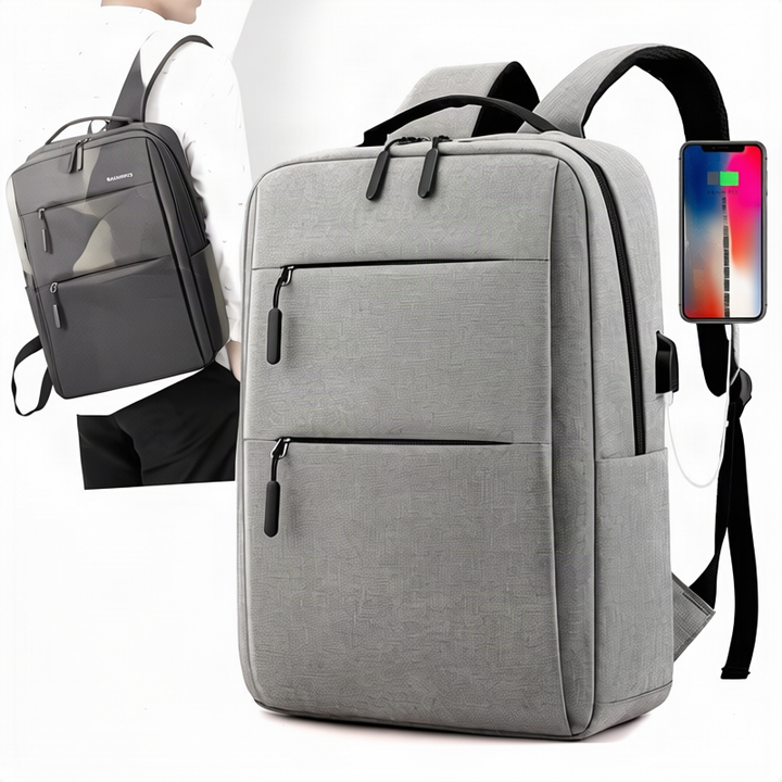 Nylon backpack with USB connection, 20–35 L