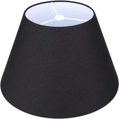 BowLift | Medium lampshade, barrel fabric lampshade for table lamp and floor lamp, 7x13x7.8 inches, natural ventilated linen, handmade, spider (white)
