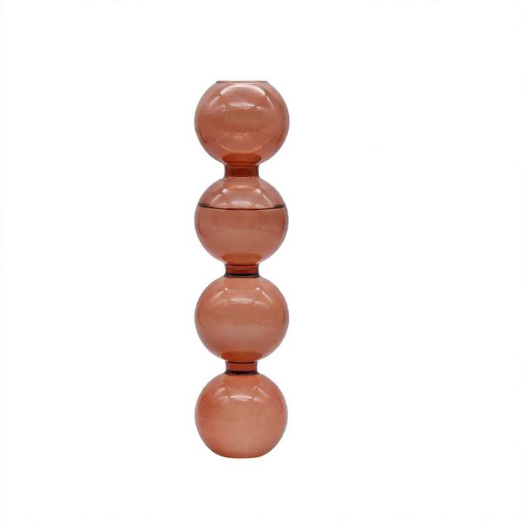 Spherical glass vase made of borosilicate