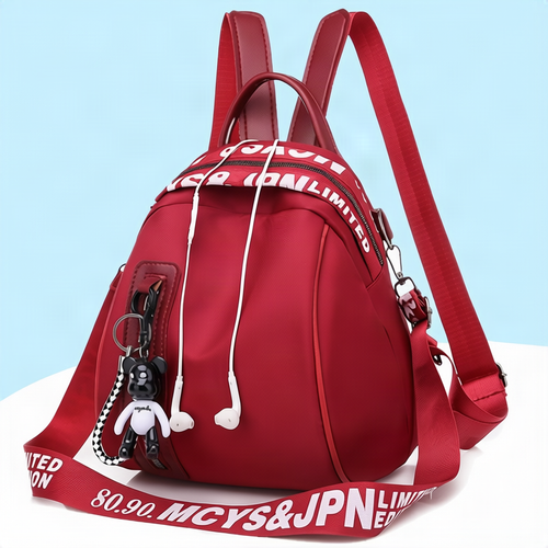 Cotton backpack for women, versatile, streetwear style