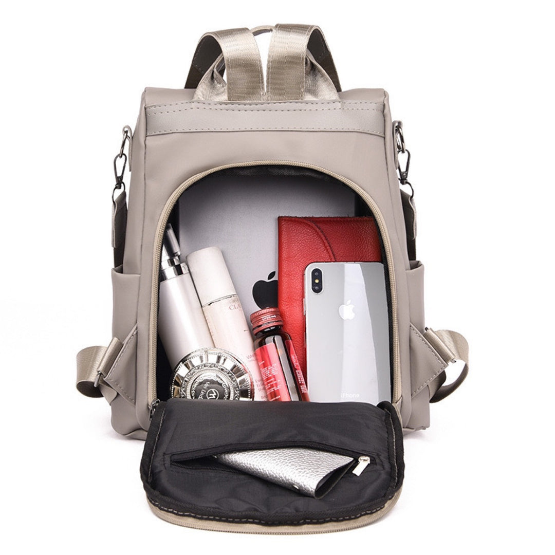 Nylon backpack for women, compact, leisure