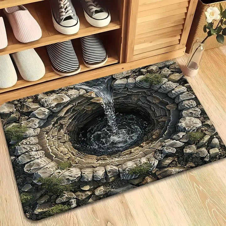 Bathroom mat made of diatomaceous earth with 3D pattern