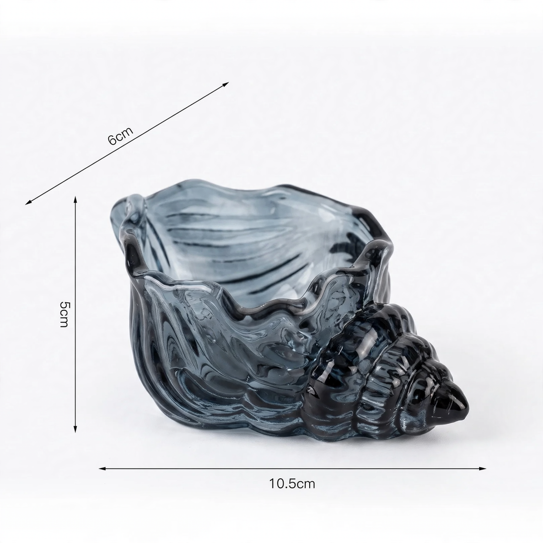 Glass candle holder shell shape, high borosilicate glass